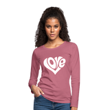 Love heart - Frauen Premium Langarmshirt - Malve