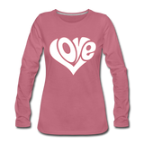 Love heart - Frauen Premium Langarmshirt - Malve