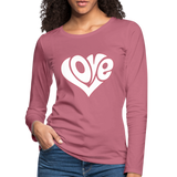 Love heart - Frauen Premium Langarmshirt - Malve