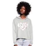 Love heart - Frauen Cropped Hoodie - Beige meliert