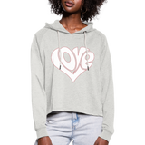 Love heart - Frauen Cropped Hoodie - Beige meliert