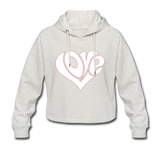 Love heart - Frauen Cropped Hoodie - Beige meliert