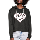 Love heart - Frauen Cropped Hoodie - Anthrazit