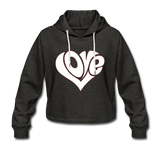 Love heart - Frauen Cropped Hoodie - Anthrazit