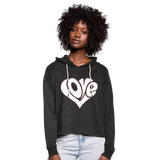 Love heart - Frauen Cropped Hoodie - Anthrazit