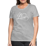 Love Fonts - Frauen Premium T-Shirt - Grau meliert