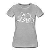 Love Fonts - Frauen Premium T-Shirt - Grau meliert