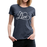 Love Fonts - Frauen Premium T-Shirt - Blau meliert