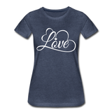 Love Fonts - Frauen Premium T-Shirt - Blau meliert