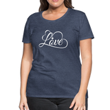 Love Fonts - Frauen Premium T-Shirt - Blau meliert