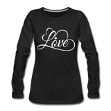 Love Fonts - Frauen Premium Langarmshirt - Schwarz