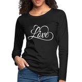 Love Fonts - Frauen Premium Langarmshirt - Schwarz