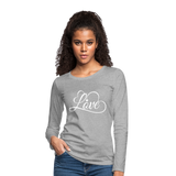 Love Fonts - Frauen Premium Langarmshirt - Grau meliert