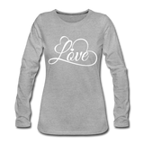 Love Fonts - Frauen Premium Langarmshirt - Grau meliert