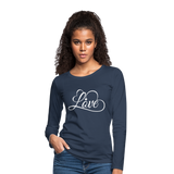 Love Fonts - Frauen Premium Langarmshirt - Navy