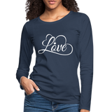 Love Fonts - Frauen Premium Langarmshirt - Navy