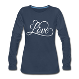 Love Fonts - Frauen Premium Langarmshirt - Navy