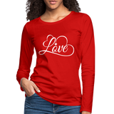 Love Fonts - Frauen Premium Langarmshirt - Rot