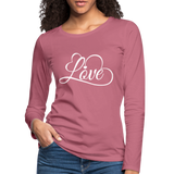 Love Fonts - Frauen Premium Langarmshirt - Malve