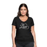 Love Fonts - Frauen Bio-T-Shirt mit V-Ausschnitt von Stanley & Stella - Schwarz