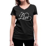 Love Fonts - Frauen Bio-T-Shirt mit V-Ausschnitt von Stanley & Stella - Schwarz