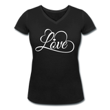 Love Fonts - Frauen Bio-T-Shirt mit V-Ausschnitt von Stanley & Stella - Schwarz