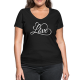 Love Fonts - Frauen Bio-T-Shirt mit V-Ausschnitt von Stanley & Stella - Schwarz