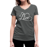 Love Fonts - Frauen Bio-T-Shirt mit V-Ausschnitt von Stanley & Stella - Anthrazit