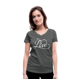 Love Fonts - Frauen Bio-T-Shirt mit V-Ausschnitt von Stanley & Stella - Anthrazit