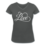 Love Fonts - Frauen Bio-T-Shirt mit V-Ausschnitt von Stanley & Stella - Anthrazit