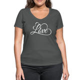 Love Fonts - Frauen Bio-T-Shirt mit V-Ausschnitt von Stanley & Stella - Anthrazit