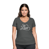 Love Fonts - Frauen Bio-T-Shirt mit V-Ausschnitt von Stanley & Stella - Anthrazit