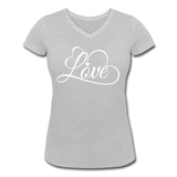 Love Fonts - Frauen Bio-T-Shirt mit V-Ausschnitt von Stanley & Stella - Grau meliert