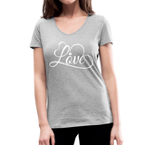 Love Fonts - Frauen Bio-T-Shirt mit V-Ausschnitt von Stanley & Stella - Grau meliert