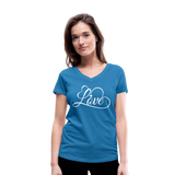 Love Fonts - Frauen Bio-T-Shirt mit V-Ausschnitt von Stanley & Stella - Pfauenblau