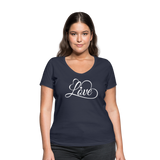 Love Fonts - Frauen Bio-T-Shirt mit V-Ausschnitt von Stanley & Stella - Navy