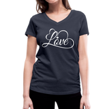 Love Fonts - Frauen Bio-T-Shirt mit V-Ausschnitt von Stanley & Stella - Navy