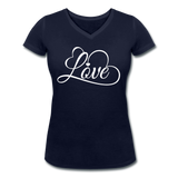 Love Fonts - Frauen Bio-T-Shirt mit V-Ausschnitt von Stanley & Stella - Navy