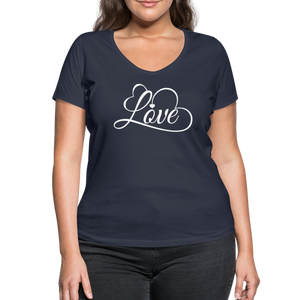 Love Fonts - Frauen Bio-T-Shirt mit V-Ausschnitt von Stanley & Stella - Schwarz