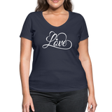 Love Fonts - Frauen Bio-T-Shirt mit V-Ausschnitt von Stanley & Stella - Navy