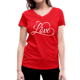 Love Fonts - Frauen Bio-T-Shirt mit V-Ausschnitt von Stanley & Stella - Rot