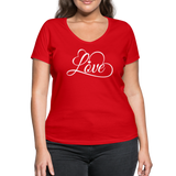 Love Fonts - Frauen Bio-T-Shirt mit V-Ausschnitt von Stanley & Stella - Rot