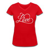 Love Fonts - Frauen Bio-T-Shirt mit V-Ausschnitt von Stanley & Stella - Rot