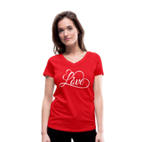 Love Fonts - Frauen Bio-T-Shirt mit V-Ausschnitt von Stanley & Stella - Rot