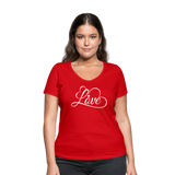 Love Fonts - Frauen Bio-T-Shirt mit V-Ausschnitt von Stanley & Stella - Rot