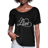 Love Fonts - Frauen T-Shirt mit Fledermausärmeln von Bella + Canvas - Schwarz