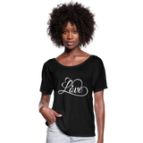 Love Fonts - Frauen T-Shirt mit Fledermausärmeln von Bella + Canvas - Schwarz