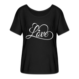 Love Fonts - Frauen T-Shirt mit Fledermausärmeln von Bella + Canvas - Schwarz