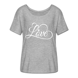 Love Fonts - Frauen T-Shirt mit Fledermausärmeln von Bella + Canvas - Grau meliert