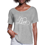 Love Fonts - Frauen T-Shirt mit Fledermausärmeln von Bella + Canvas - Grau meliert